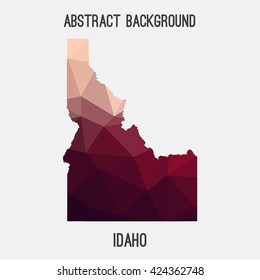 Idaho map in geometric polygonal style.Abstract tessellation,modern design background. Vector illustration EPS8