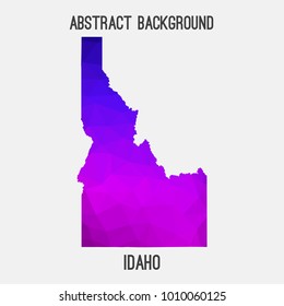 Idaho map in geometric polygonal,mosaic style.Abstract tessellation,modern design background,low poly. Vector illustration.