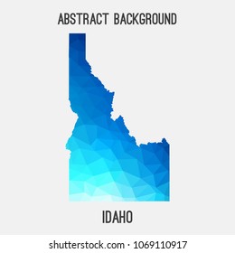 Idaho map in geometric polygonal,mosaic style.Abstract tessellation,modern design background,low poly. Geometric cover, mockup. Vector illustration.