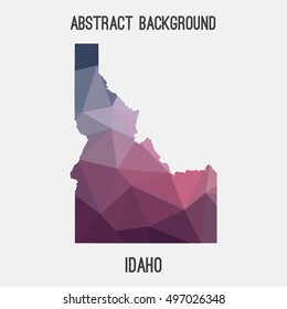 Idaho map in geometric polygonal,mosaic style.Abstract tessellation,modern design background,low poly. Vector illustration.