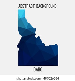 Idaho map in geometric polygonal,mosaic style.Abstract tessellation,modern design background,low poly. Vector illustration.