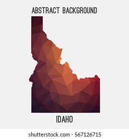 Idaho map in geometric polygonal,mosaic style.Abstract tessellation,modern design background. Vector illustration EPS8