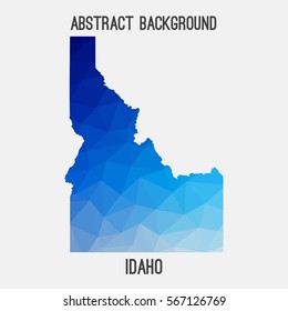 Idaho map in geometric polygonal,mosaic style.Abstract tessellation,modern design background. Vector illustration EPS8