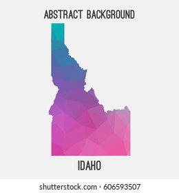 Idaho map in geometric polygonal,mosaic style.Abstract tessellation,modern design background,low poly. Vector illustration.