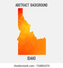 Idaho map in geometric polygonal,mosaic style.Abstract tessellation,modern design background,low poly. Vector illustration.