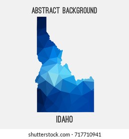 Idaho map in geometric polygonal,mosaic style.Abstract tessellation,modern design background,low poly. Vector illustration.