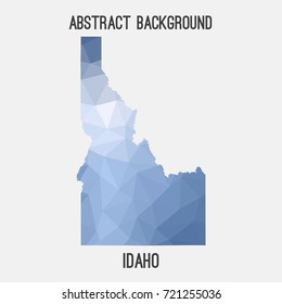 Idaho map in geometric polygonal,mosaic style.Abstract tessellation,modern design background,low poly. Vector illustration.