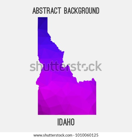 Idaho map in geometric polygonal,mosaic style.Abstract tessellation,modern design background,low poly. Vector illustration.