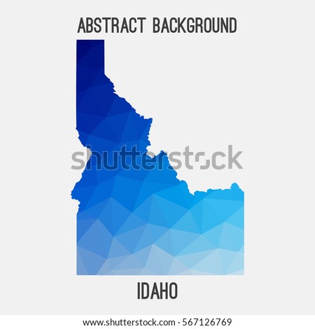 Idaho map in geometric polygonal,mosaic style.Abstract tessellation,modern design background. Vector illustration EPS8