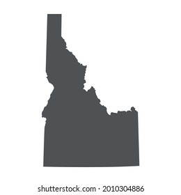 Idaho map in gray on a white background