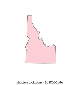 Idaho map isolated on white background silhouette. Idaho USA state.