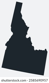 Idaho map. Just a simple border map. Shape of the state. Flat blank Idaho outline. Vector boundary illustration.