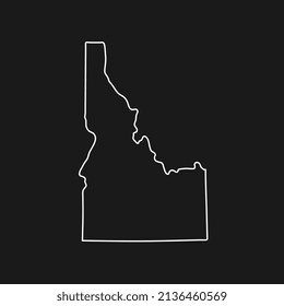 Idaho map on black background