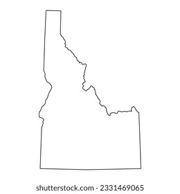 Idaho map shape, united states of america. Flat concept icon symbol vector illustration .