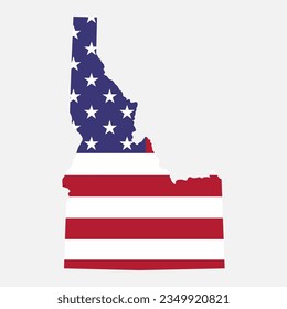 Forma de mapa de Idaho, estados unidos de américa. Icono de concepto plano, ilustración vectorial.