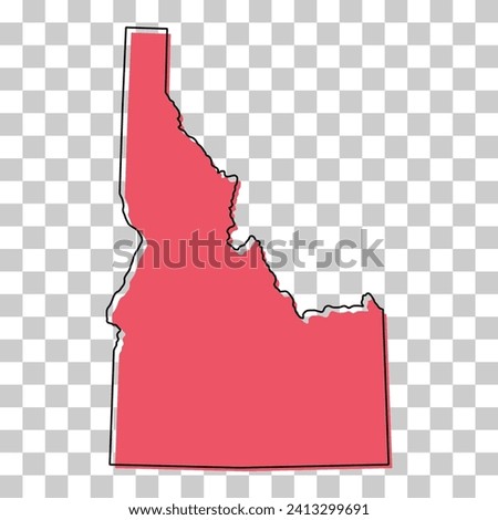 Idaho map shape, united states of america. Flat concept icon symbol vector illustration .