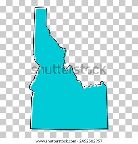 Idaho map shape, united states of america. Flat concept icon symbol vector illustration .