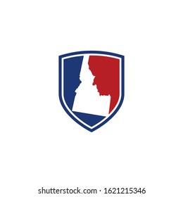 Idaho Map and Shield Logo Icon Template 001