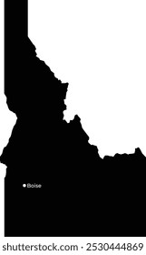 Silhueta mapa de Idaho com Boise Capital menção vetor Ilustração	