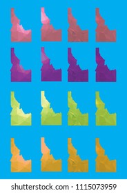 Idaho map in  triangle polygonal. vector eps 10.