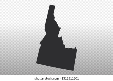 Idaho Map - USA, United States of America map, World Map International vector template isolated on transparent background - Vector illustration eps 10