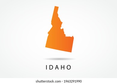 Idaho Map - USA, United States of America map, World Map International vector template with Orange gradient color isolated on white background - Vector illustration eps 10
