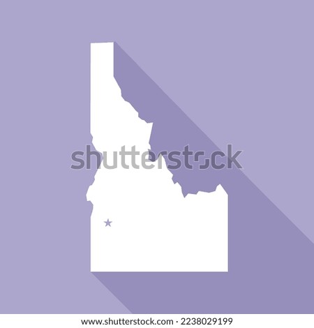 Idaho map vector illustration. Lavender colored flat map of northern state with the capital - Boise. United States od America, infographics, geography concepts.