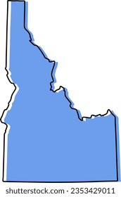 mapa idaho, vector idaho estilizado, esquema idaho estilizado, idaho