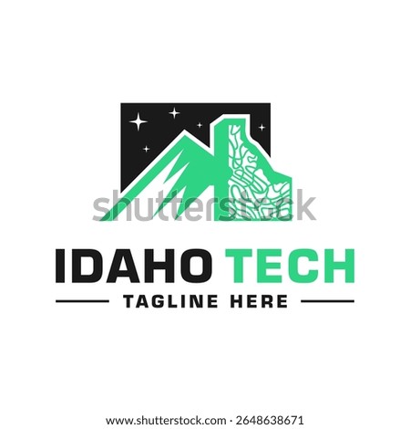 idaho mountains land contour topography logo design