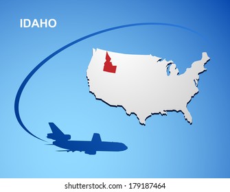 Idaho on USA map