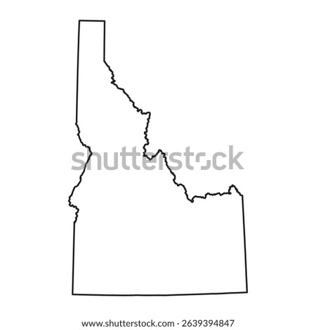 Idaho outline map isolated on white background