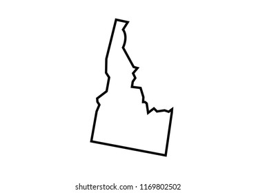 Idaho outline map state shape