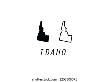 Idaho outline map state shape USA America borders