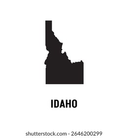 Idaho esboça o estado dos EUA. Mapeie em opções de cores preto e branco. Ilustração de vetor.
