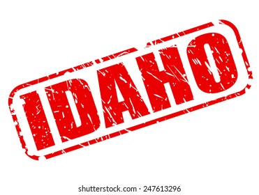 Idaho red stamp text on white