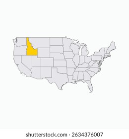 Idaho Region highlighted on USA map