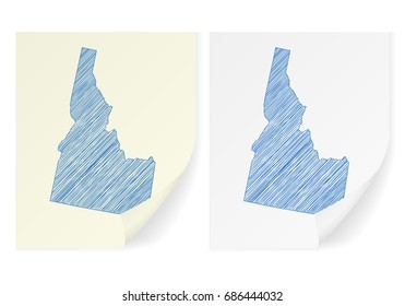 Idaho scribble map on a white background.