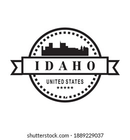 idaho skyline silhouette vector logo