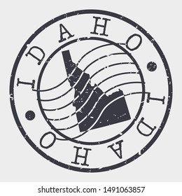 Idaho Stamp Postal. Map Silhouette Seal. Passport Round Design. Vector Icon. Design Retro Travel.