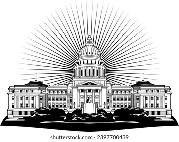 IDAHO STATE CAPITOL BUILDING DESIGN VECTOR ART