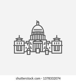 Idaho state capitol icon line symbol. Isolated vector illustration of  icon sign concept for your web site mobile app logo UI design.