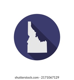 Idaho state circle map with long shadow