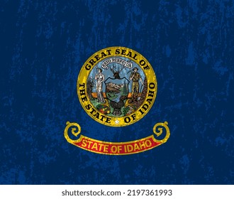 Bandera gruesa del estado de Idaho. Ilustración vectorial.