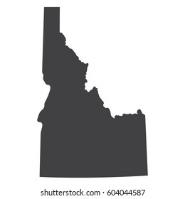 Idaho state map in black on a white background. Vector illustration