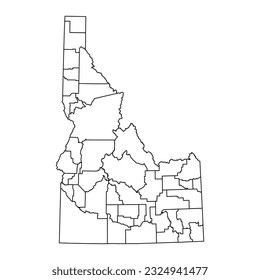 Idaho state map with counties. Vector illustration.