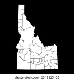 Idaho state map with counties. Vector illustration.