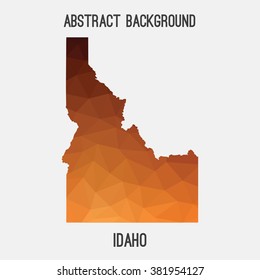 Idaho state map in geometric polygonal style.Abstract tessellation,modern design background. Vector illustration EPS8