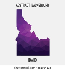 Idaho state map in geometric polygonal style.Abstract tessellation,modern design background. Vector illustration EPS8