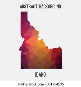 Idaho state map in geometric polygonal style.Abstract tessellation,modern design background. Vector illustration EPS8