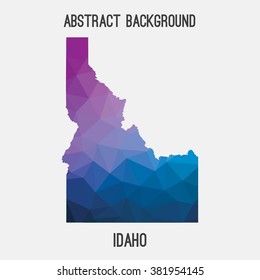 Idaho state map in geometric polygonal style.Abstract tessellation,modern design background. Vector illustration EPS8